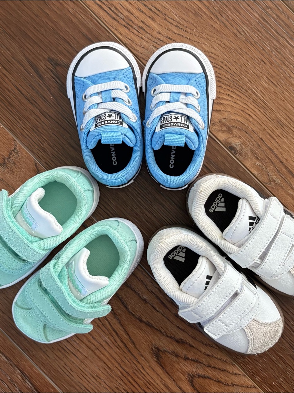 Grow with me Sneaker Lot - ADIDAS and CONVERSE Toddler Sneakers